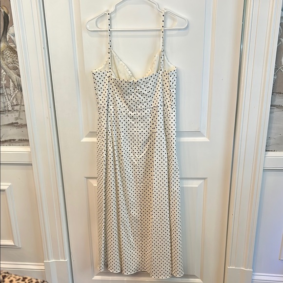 J. Crew Cream and Black Polka Dot Midi Dress - Picture 3 of 3